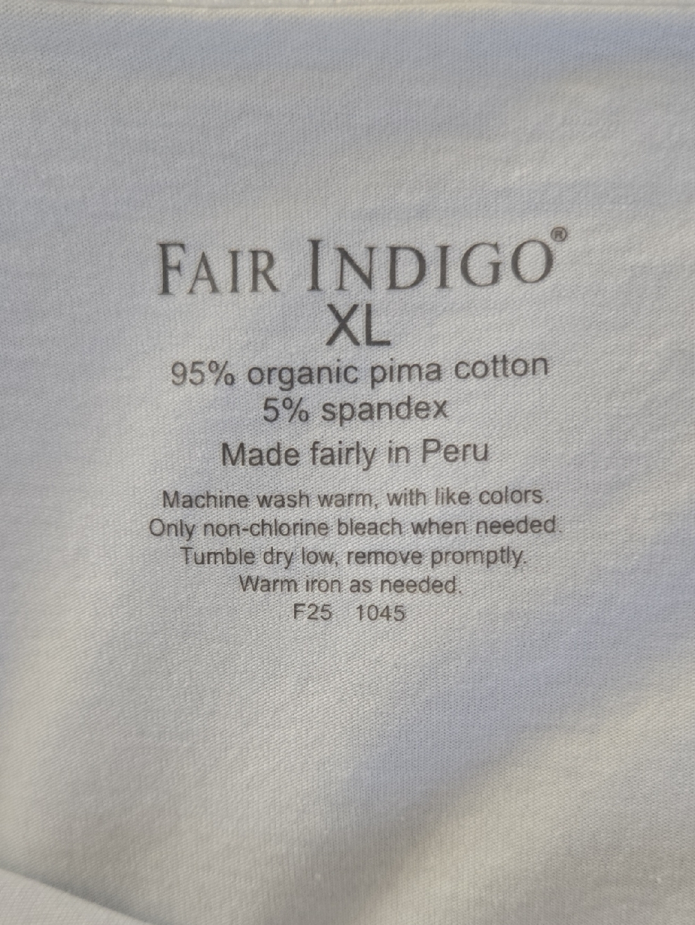 Fair Indigo Pima Cotton Shirt Size XL. White. Like New! - Picture 3 of 7
